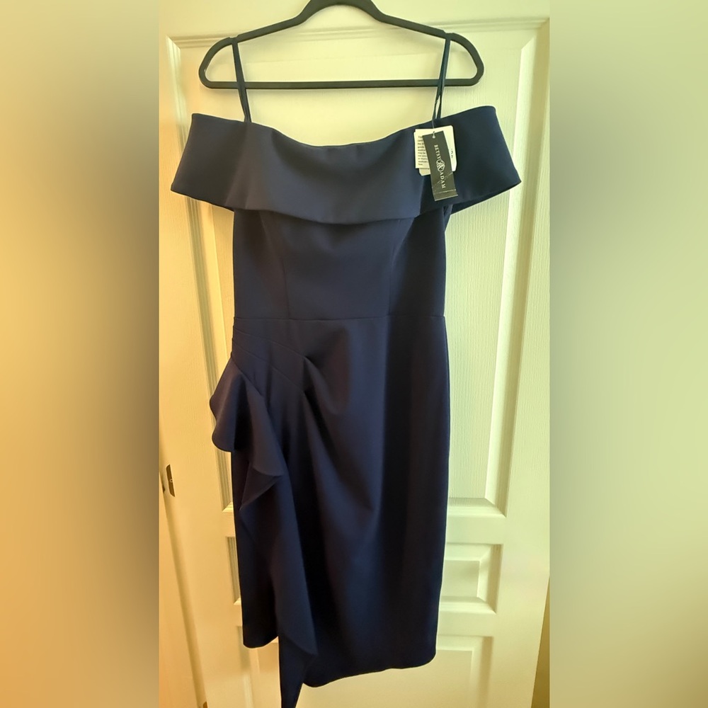 Betsy & Adam Navy Cocktail Dress NWT